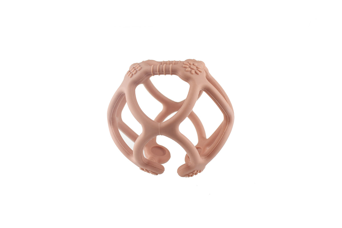 SILICONE TEXTURED TEETHER GRIP BALL-PINK