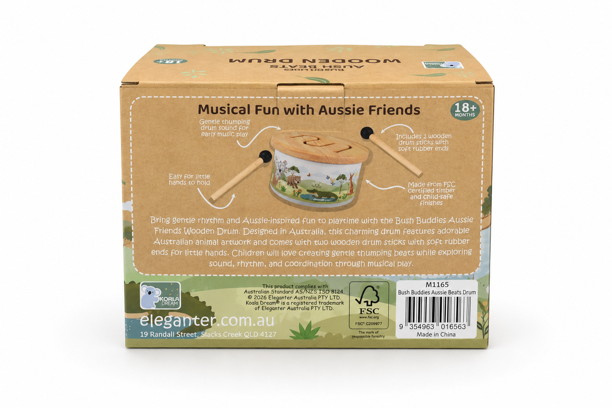 BUSH BUDDIES AUSSIE WOODEN DRUM
