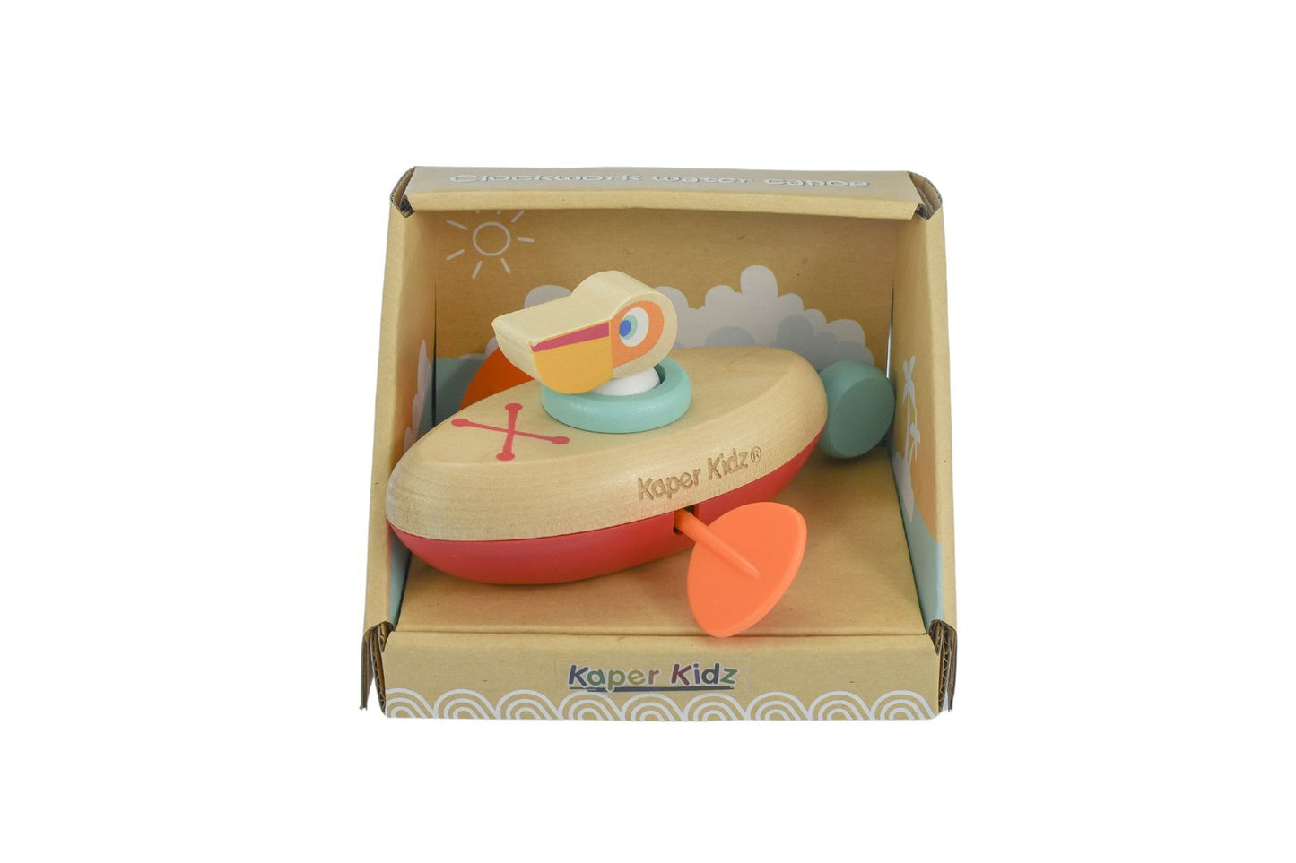 ANIMAL CANOE PULL STRING PELICAN WATER BATH TOY