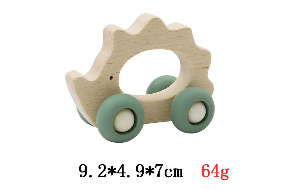 WOODEN GRIP ECHIDNA WITH SILICONE WHEELS