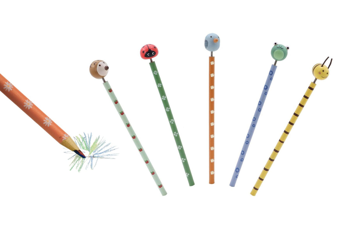 WOODEN SPRING INSECT MULTI COLOUR PENCIL