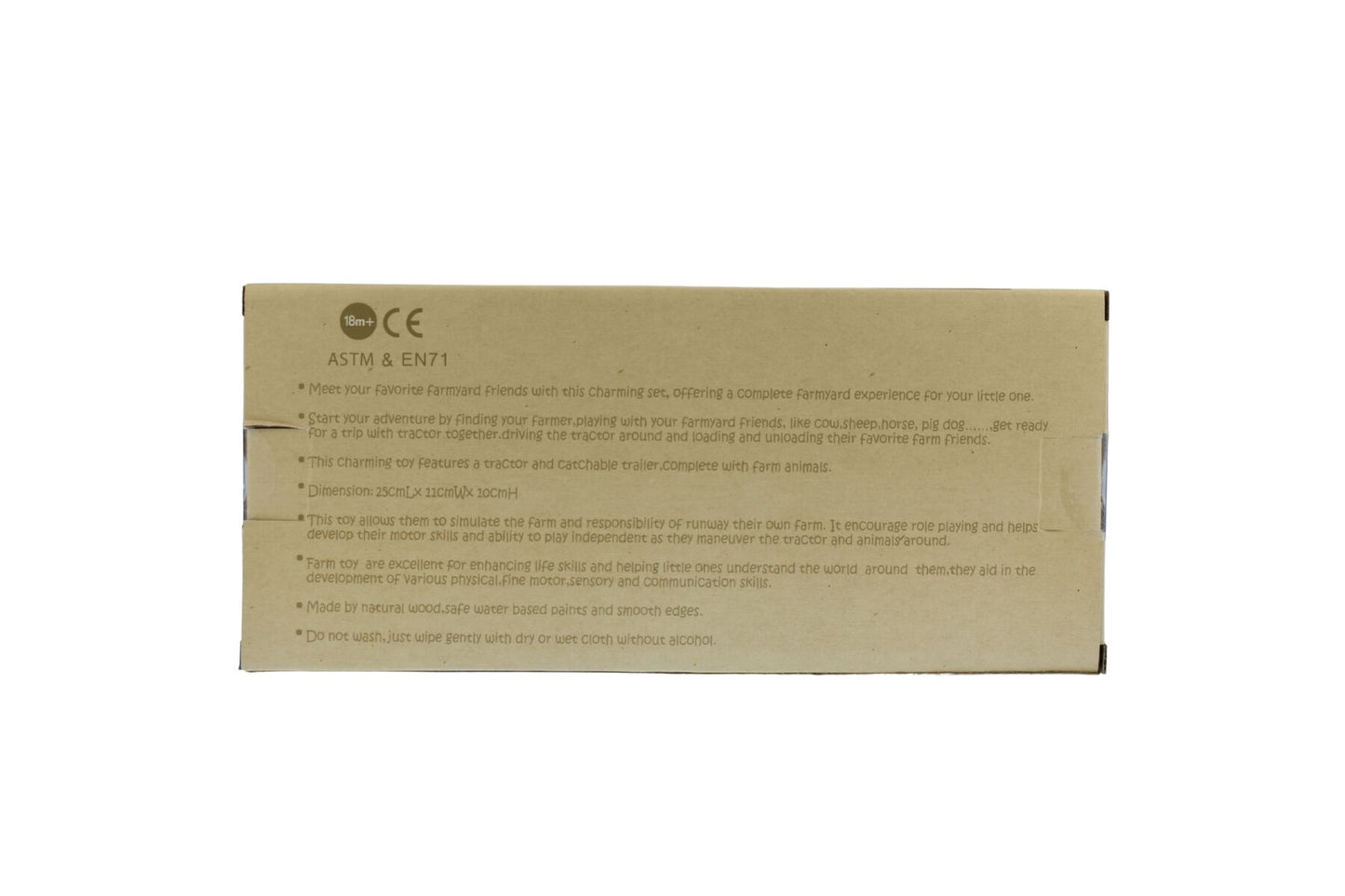 WOODEN TRACTOR WITH FARM ANIMAL GREEN