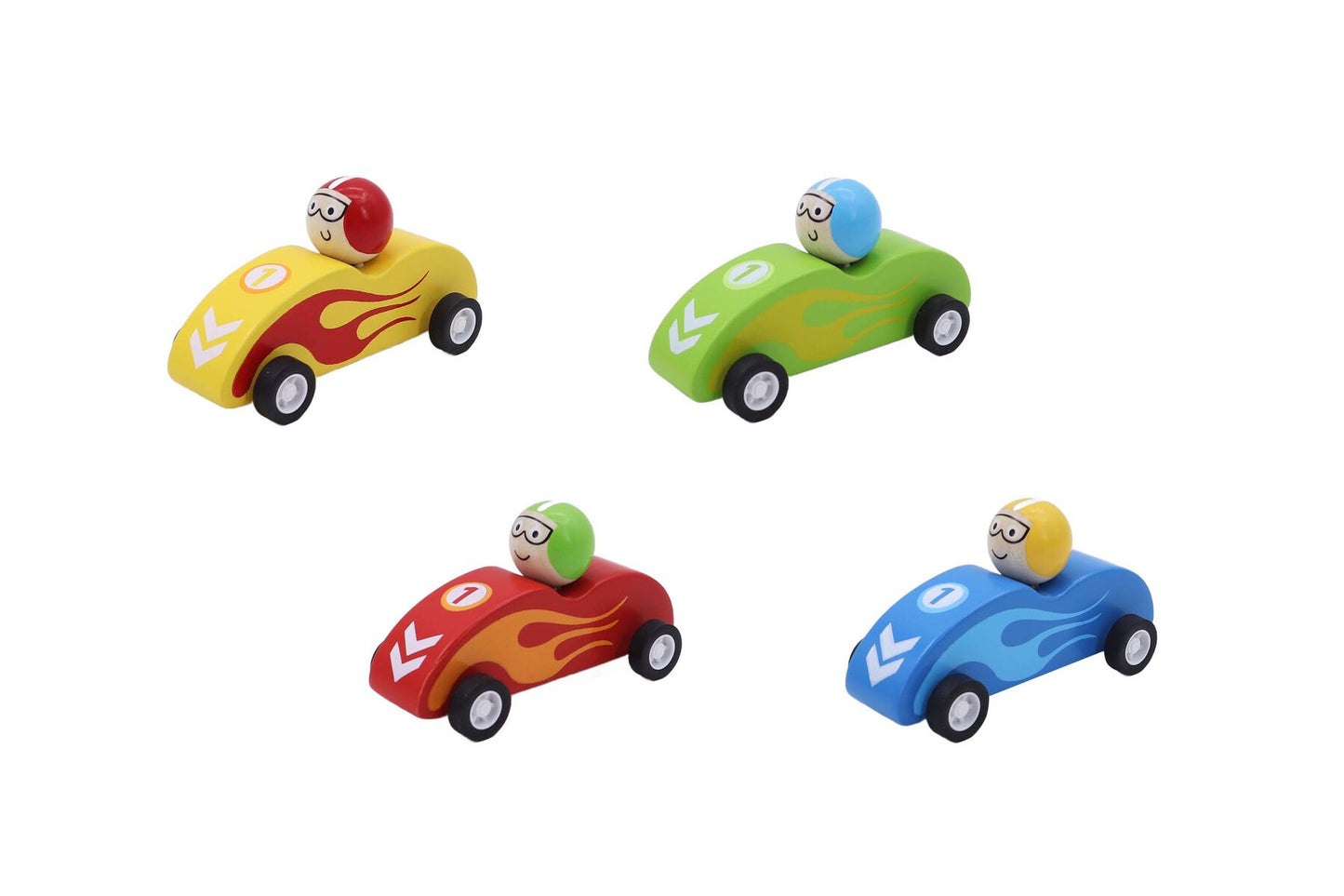 WOODEN PULL BACK RACING CAR PRICE FOR 4PC