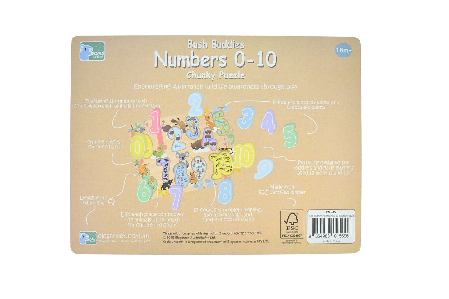 BUSH BUDDIES NUMBER 0-10 CHUNKY PUZZLE