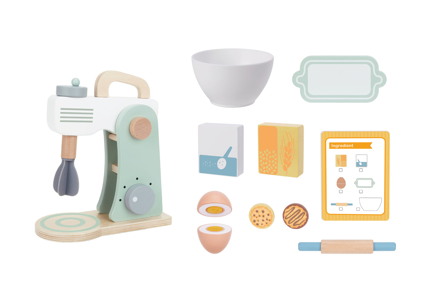 WOODEN BAKING MIXER SET