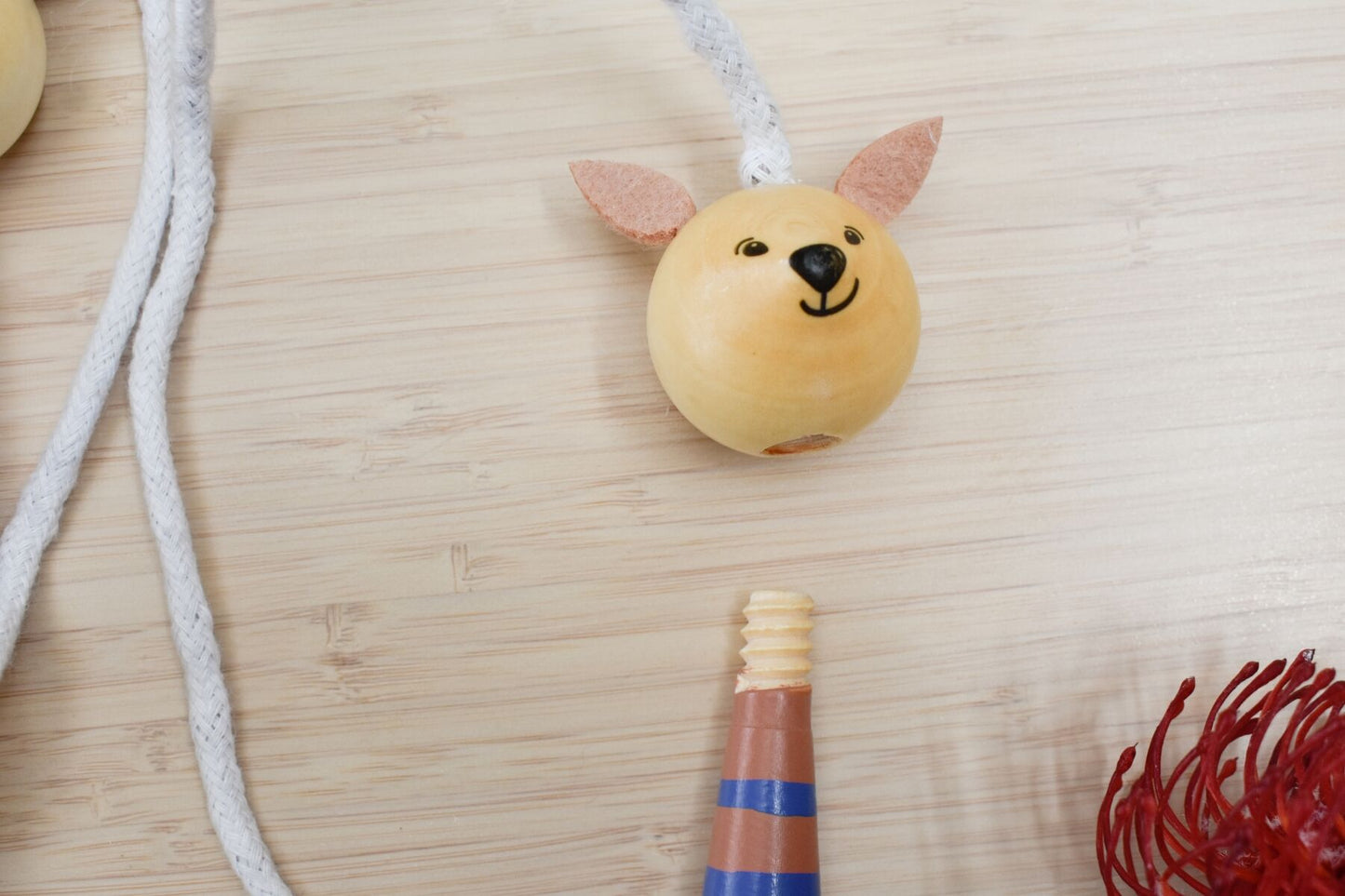 BUSH BUDDIES KANGAROO WOODEN ADJUSTABLE SKIPPING ROPE