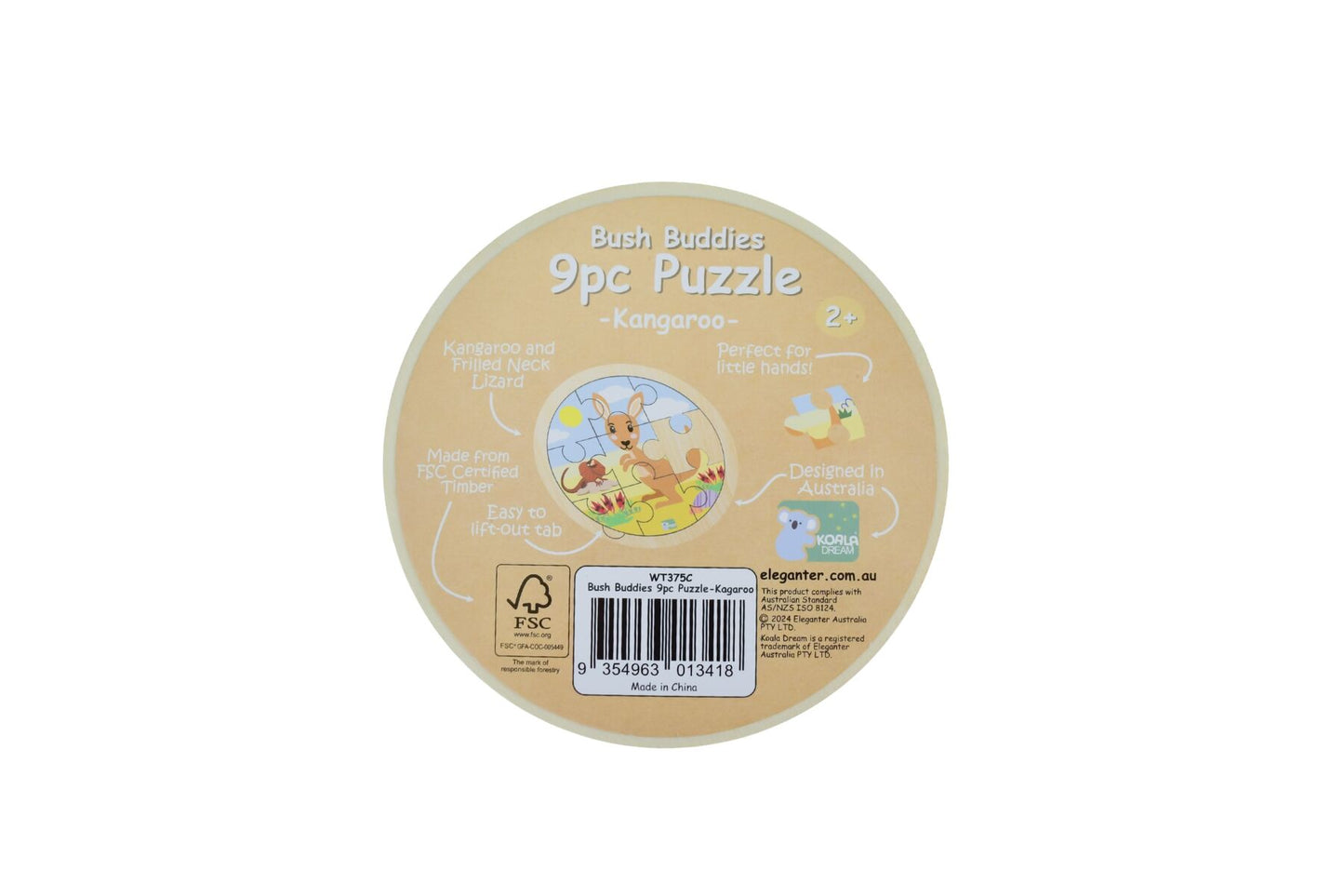 WOODEN 9PCS JIGSAW PUZZLE KANGAROO