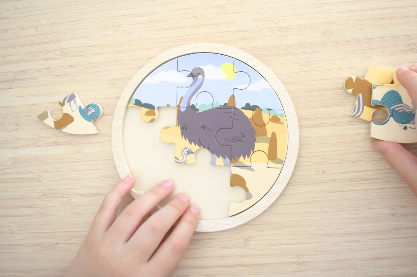 WOODEN 9PCS JIGSAW PUZZLE EMU