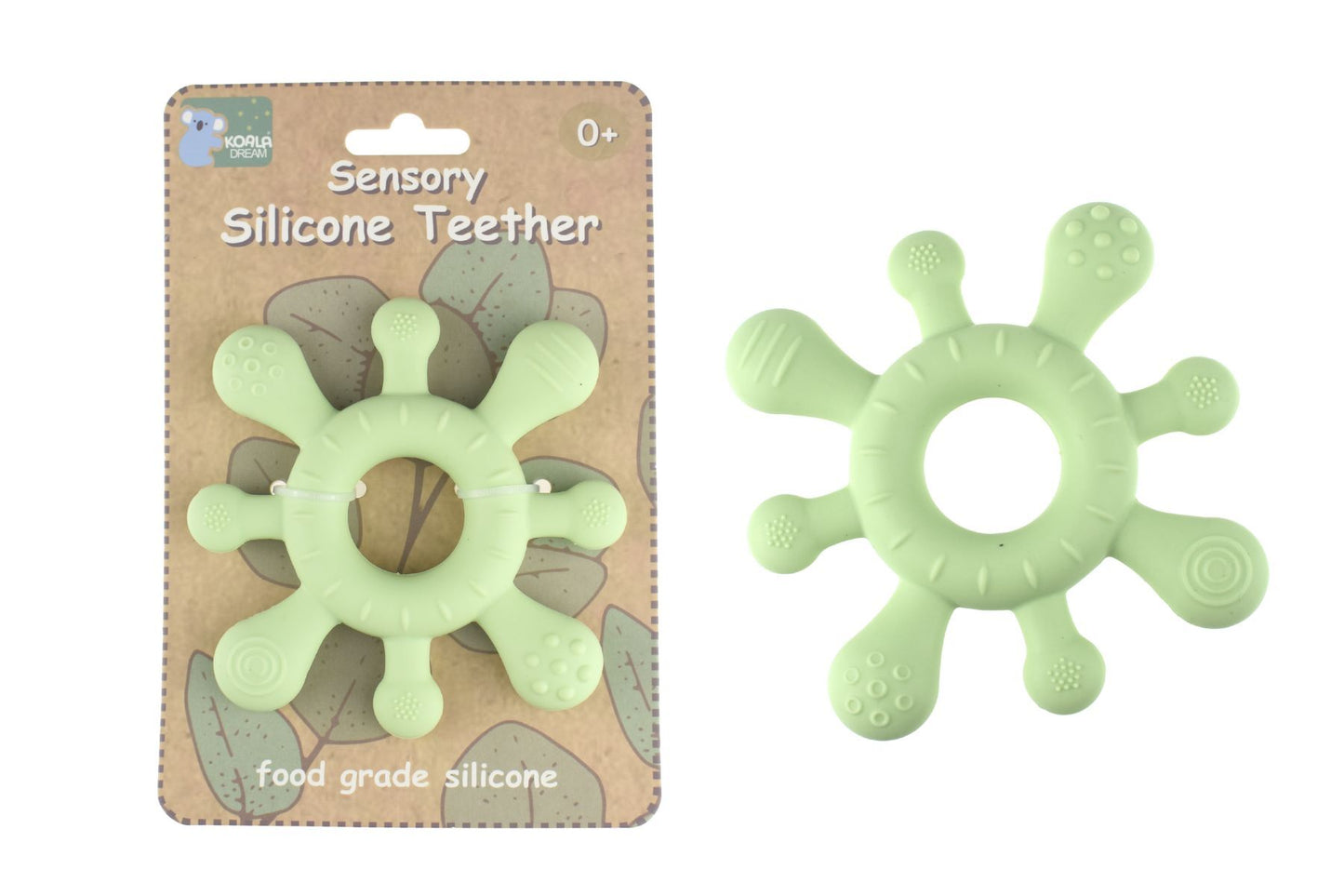 SENSORY SILICONE SPLASH TEETHER-GREEN