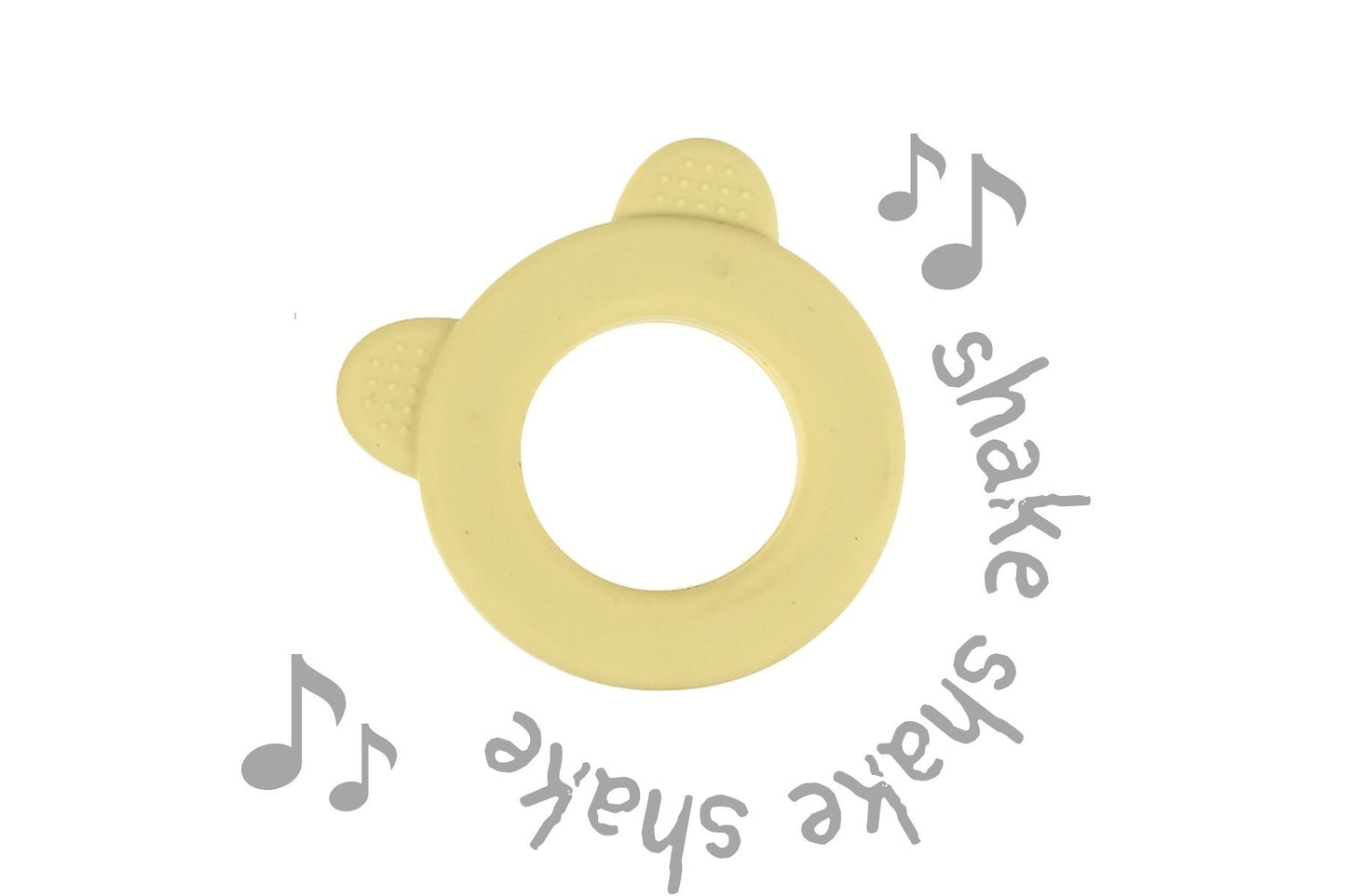 SENSORY SILICONE BEAR TEETHER-YELLOW