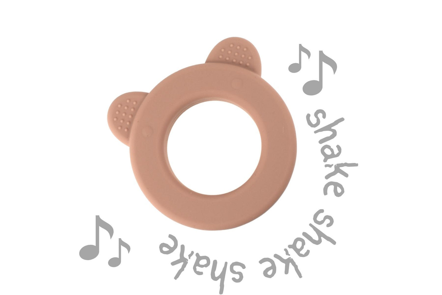 SENSORY SILICONE BEAR TEETHER-PINK