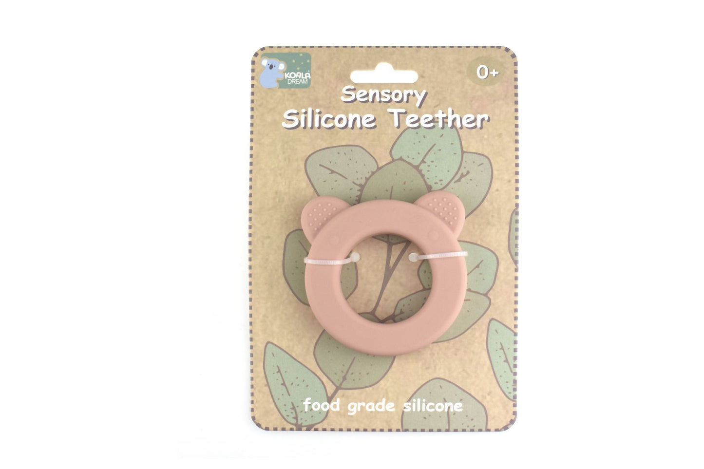 SENSORY SILICONE BEAR TEETHER-PINK