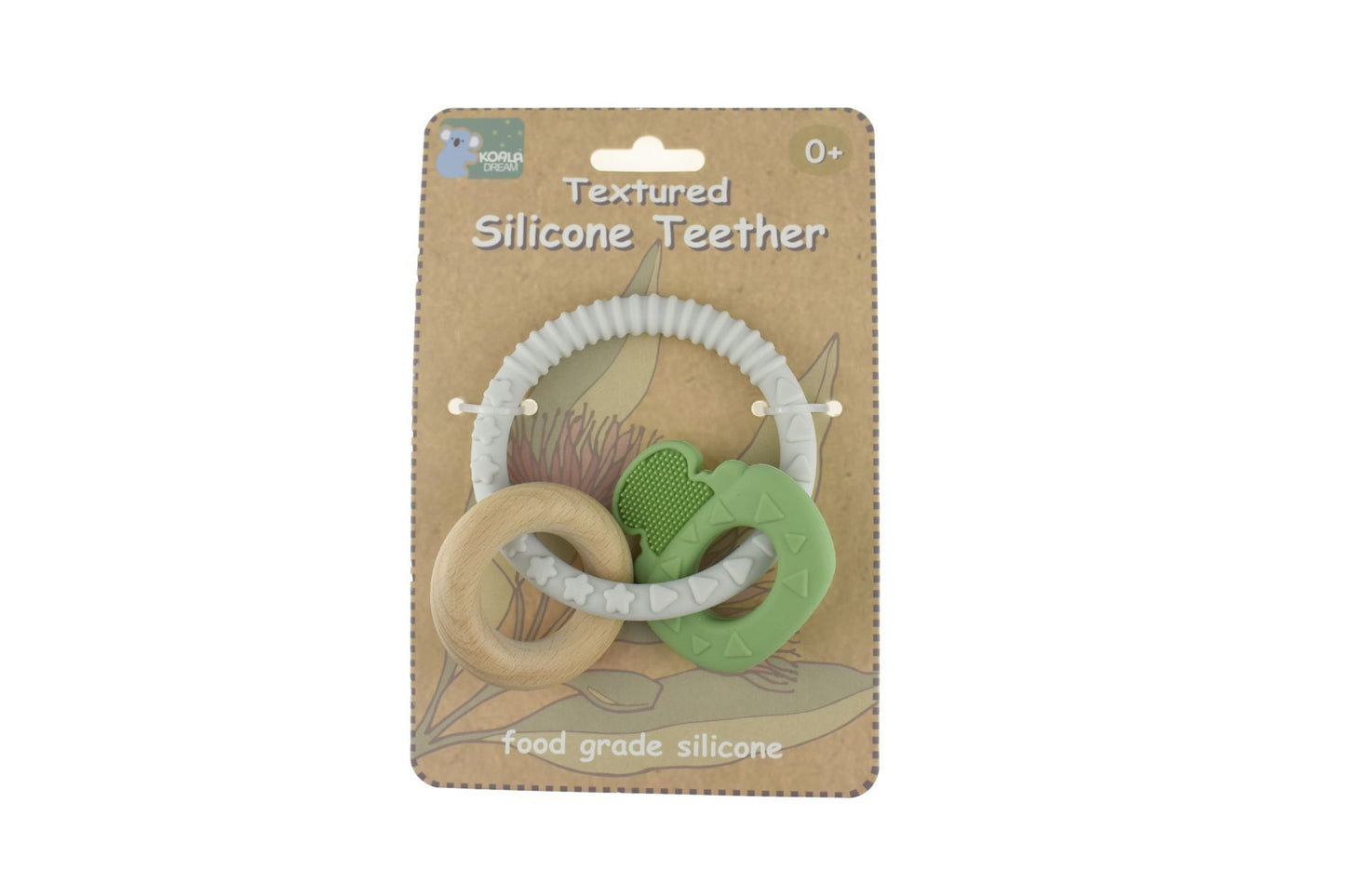 TEXTURED SILICONE KEY TEETHER-GREEN