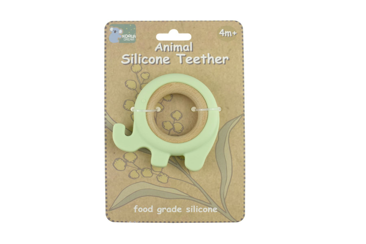 SILICONE ELEPHANT TEETHER-GREEN