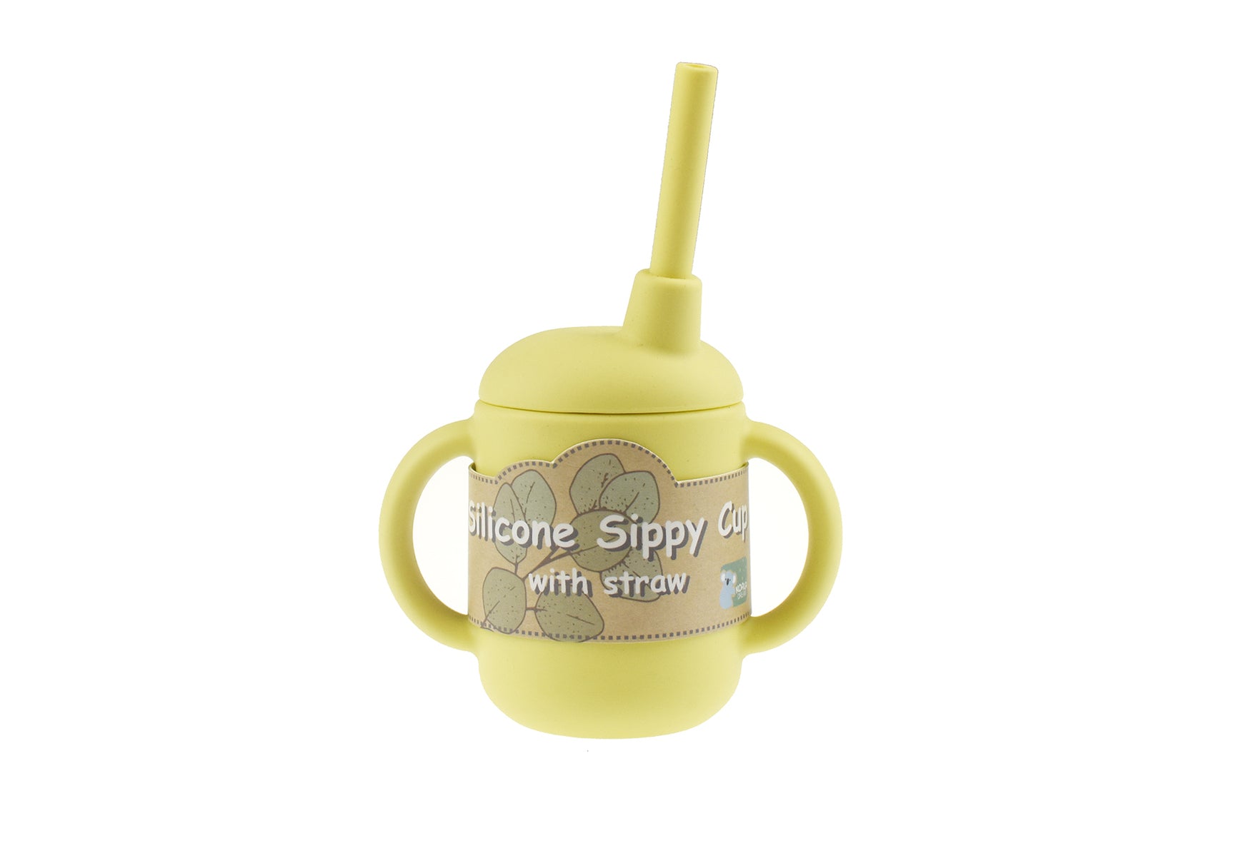 SILICONE SIPPY CUP WITH STRAW-YELLOW