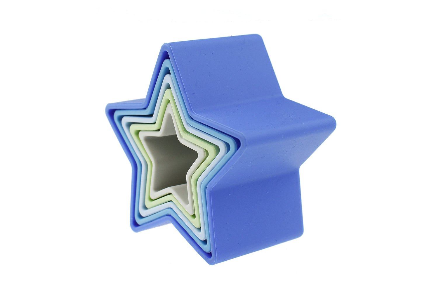 STACKING STARS 5 PC SILICONE SET-BLUE/GREEN