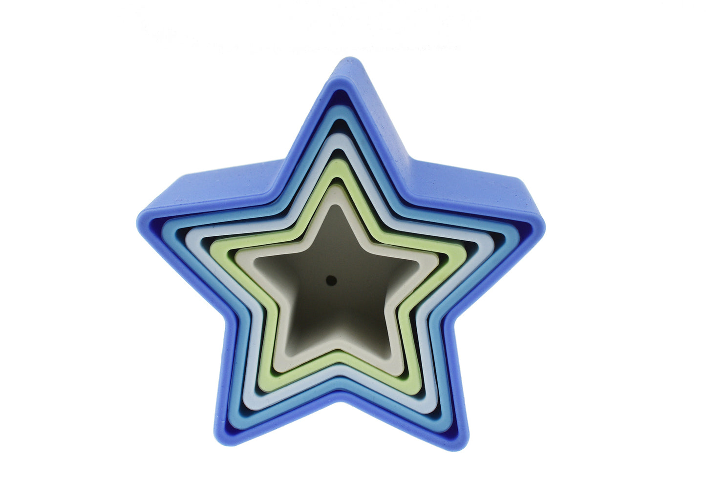 STACKING STARS 5 PC SILICONE SET-BLUE/GREEN