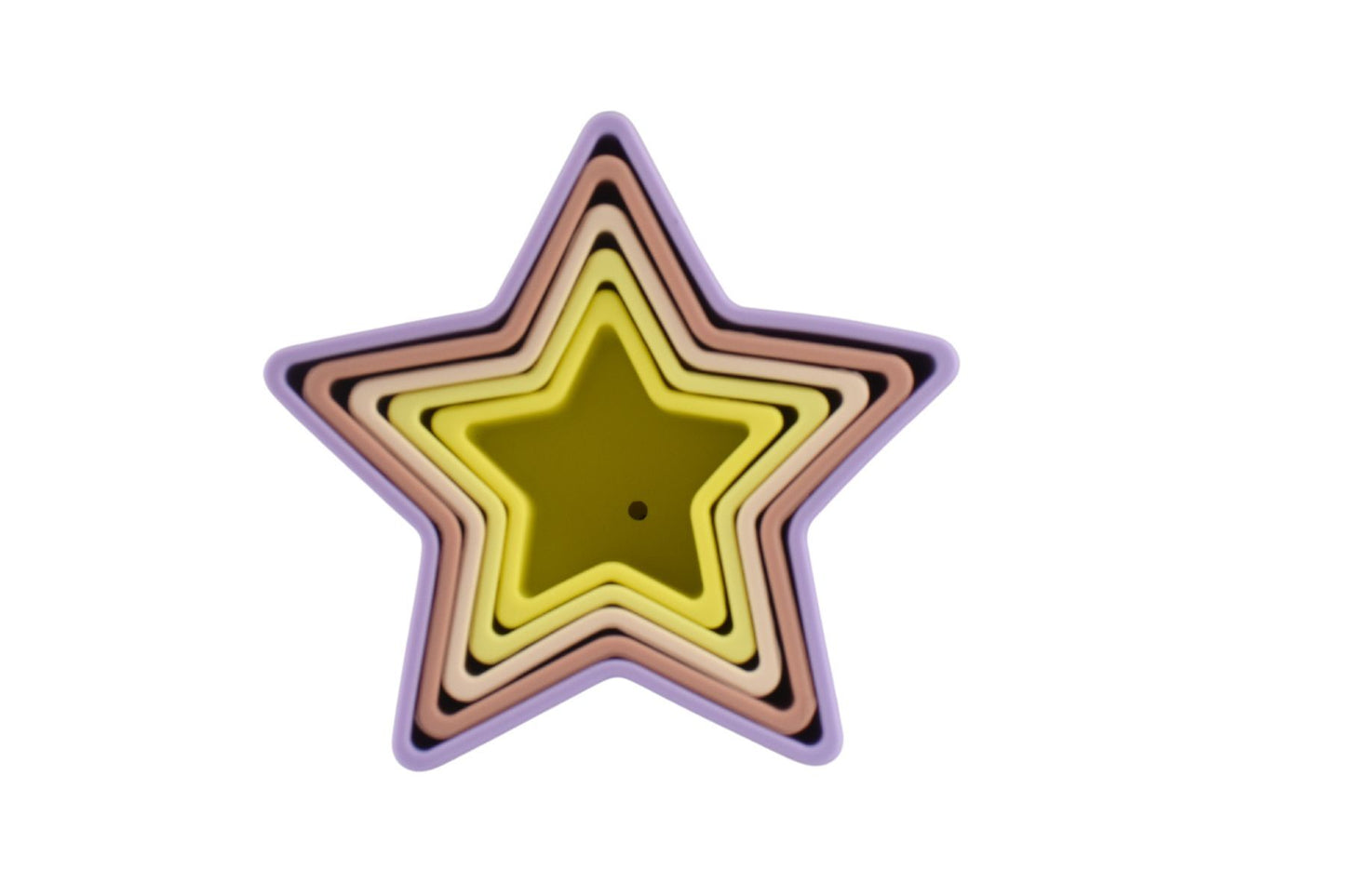 STACKING STARS 5 PC SILICONE SET-PURPLE/YELLOW