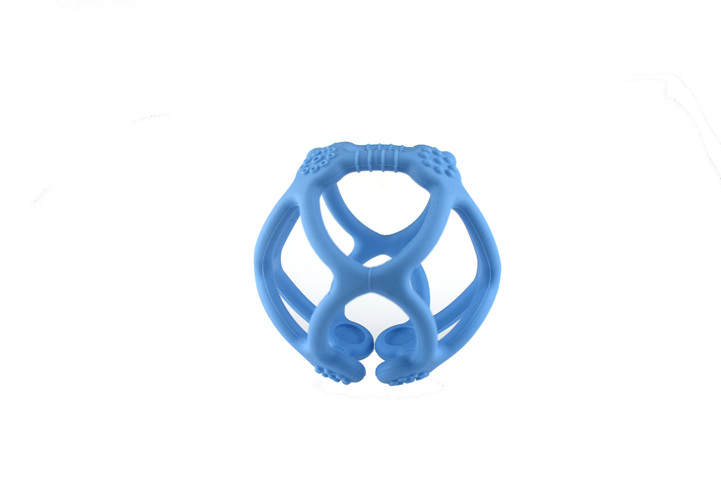 SILICONE TEXTURED TEETHER GRIP BALL-BLUE