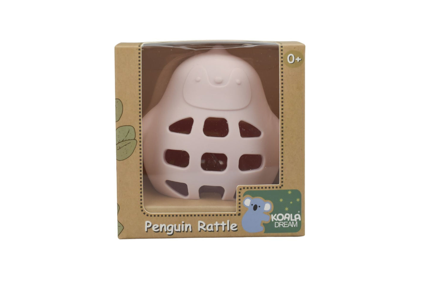 SILICONE PENGUIN RATTLE PINK