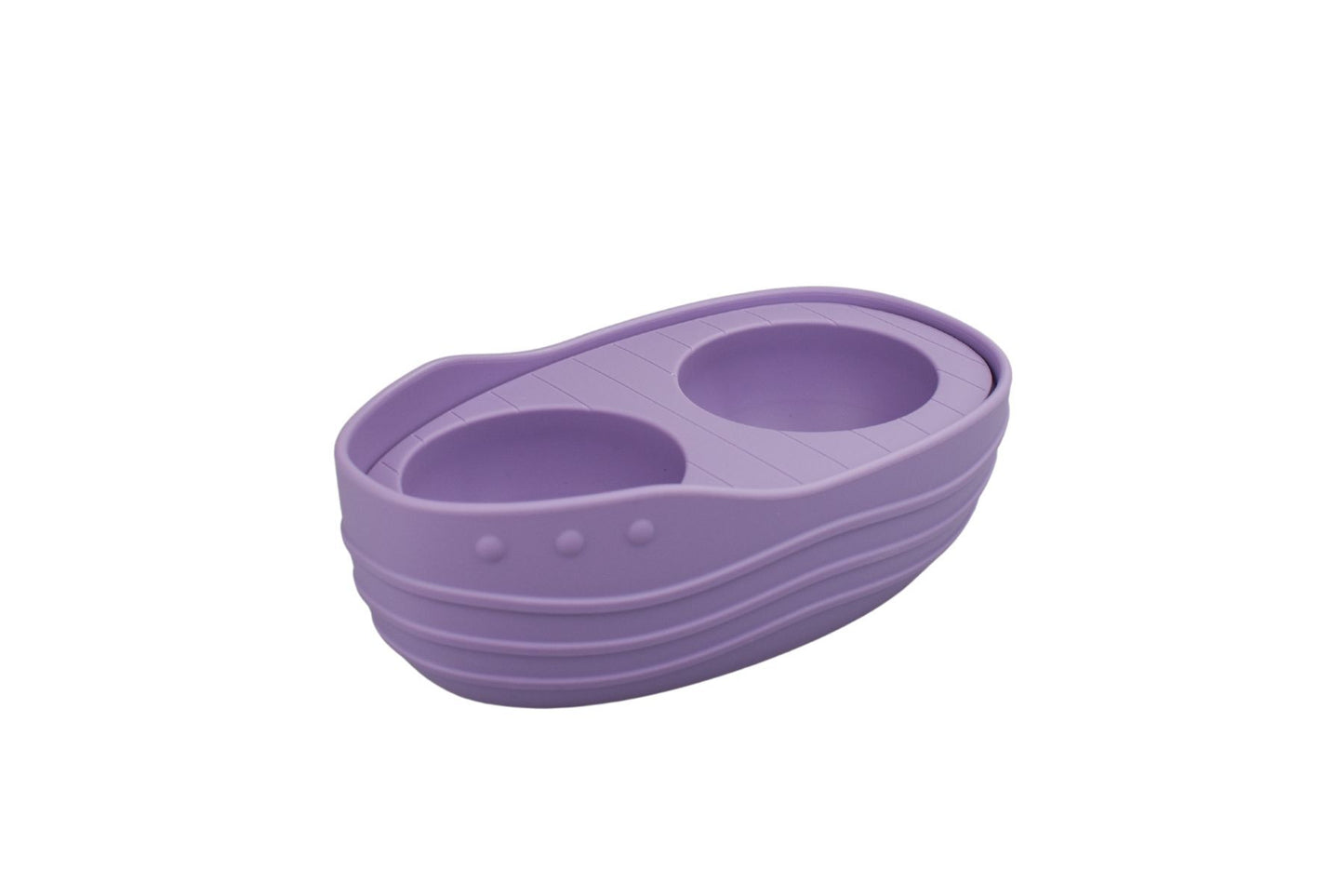 SILICONE PENGUINS BATH BOAT PURPLE