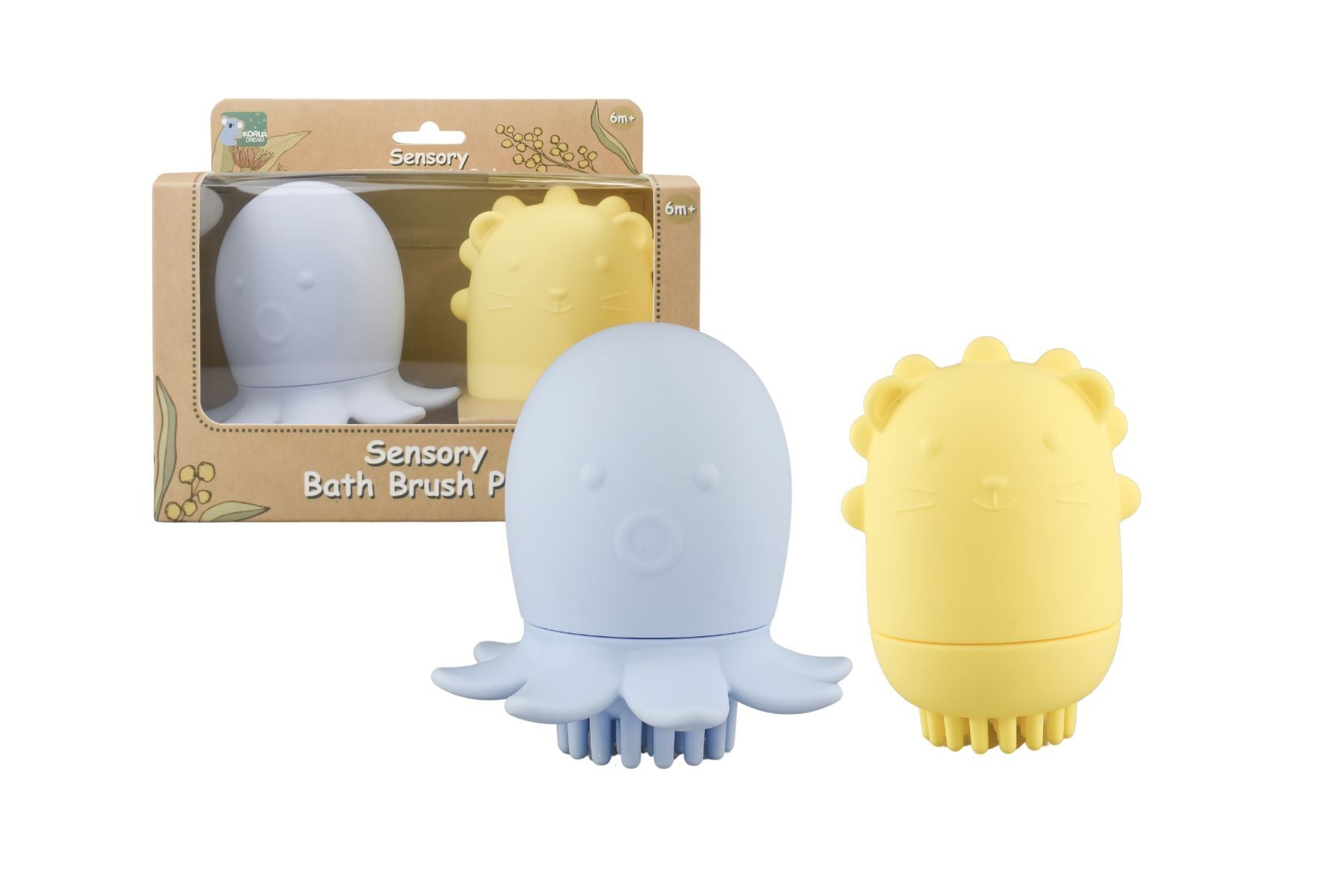 SILICONE ANIMAL BATH SHOWER BRUSH 2PCS SET