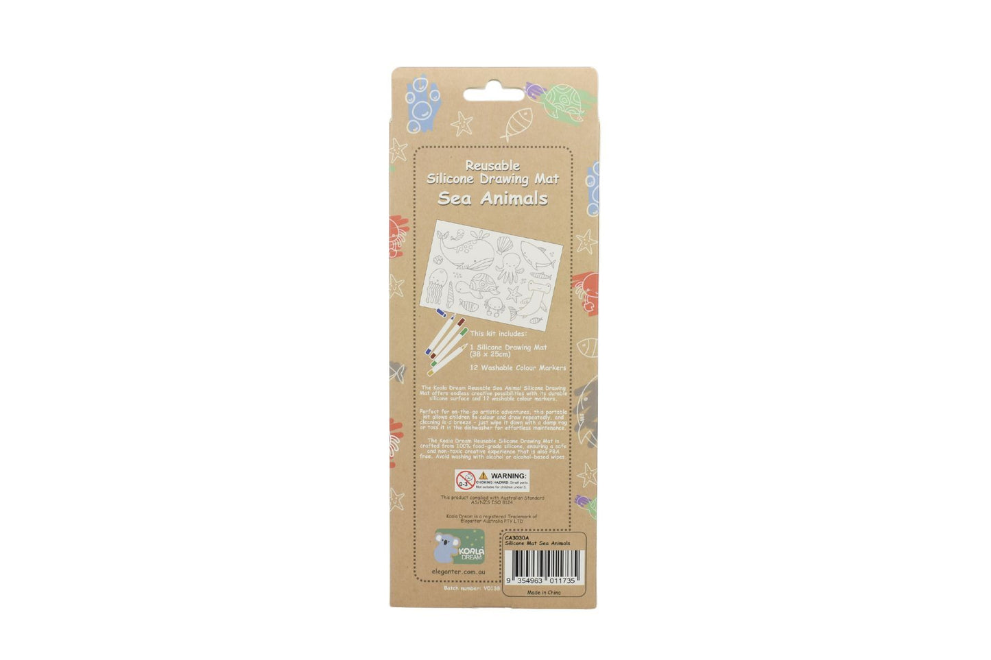 REUSABLE SILICONE DRAWING MAT-SEA ANIMALS