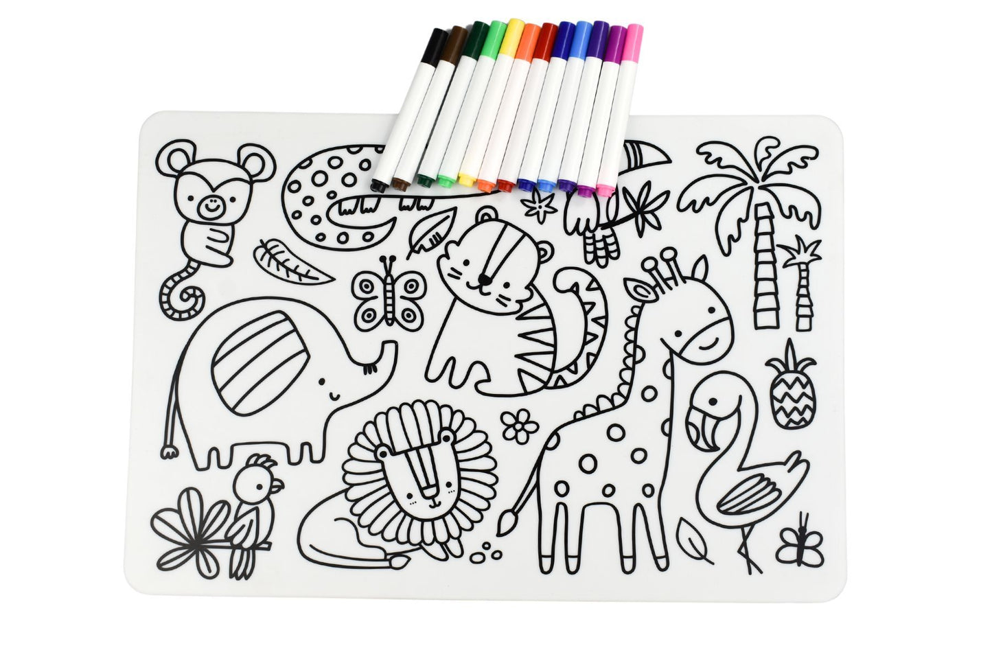 REUSABLE SILICONE DRAWING MAT-JUNGLE ANIMALS