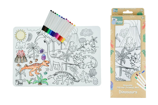 REUSABLE SILICONE DRAWING MAT- DINOSAURS