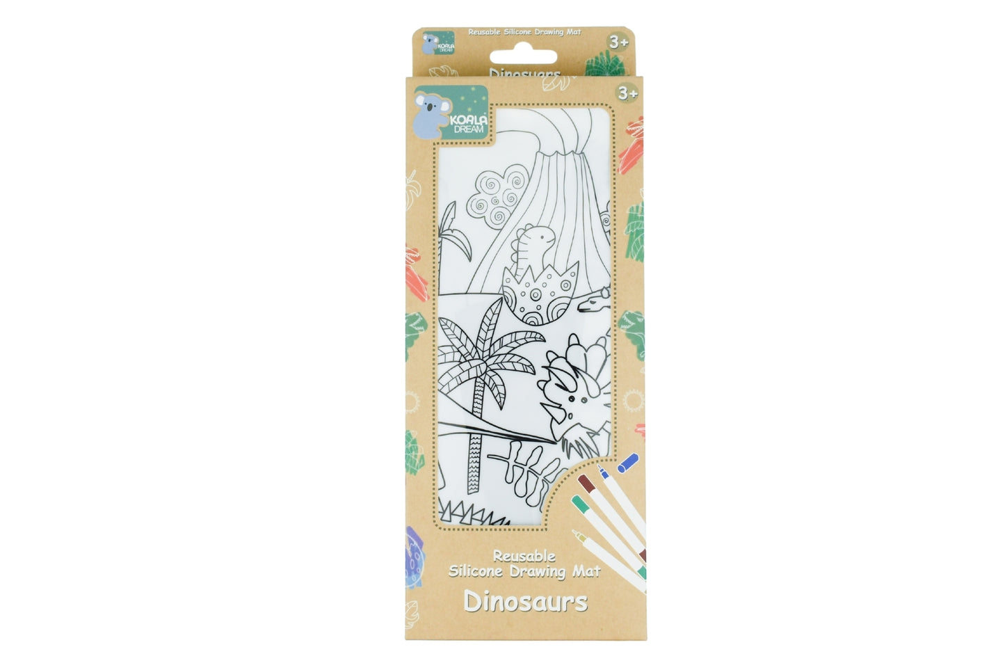 REUSABLE SILICONE DRAWING MAT- DINOSAURS