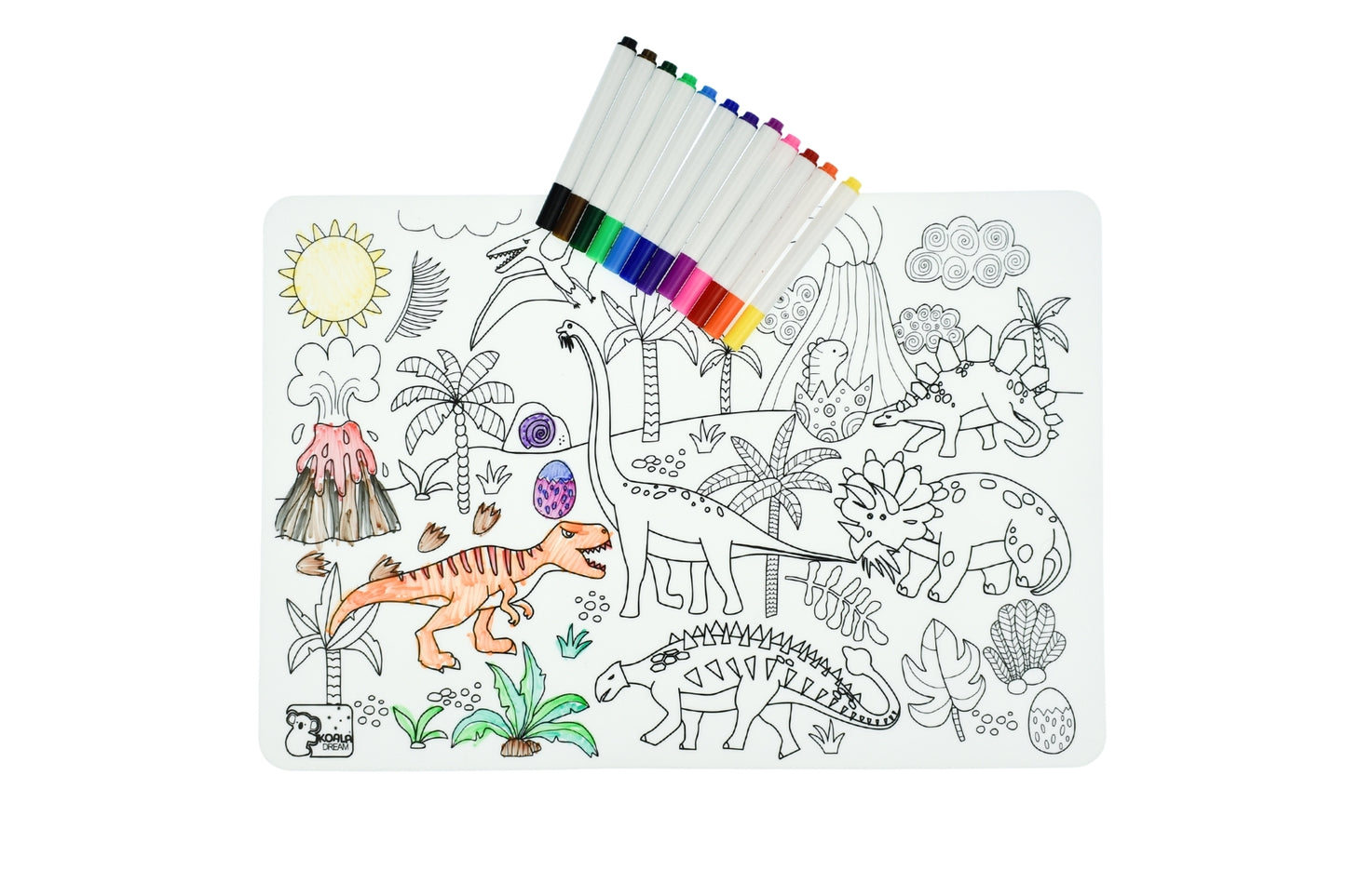 REUSABLE SILICONE DRAWING MAT- DINOSAURS