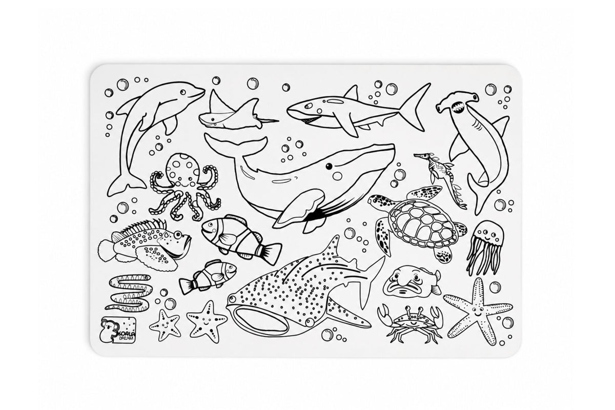 REUSABLE SILICONE DRAWING MAT AUSSIE SEA ANIMALS