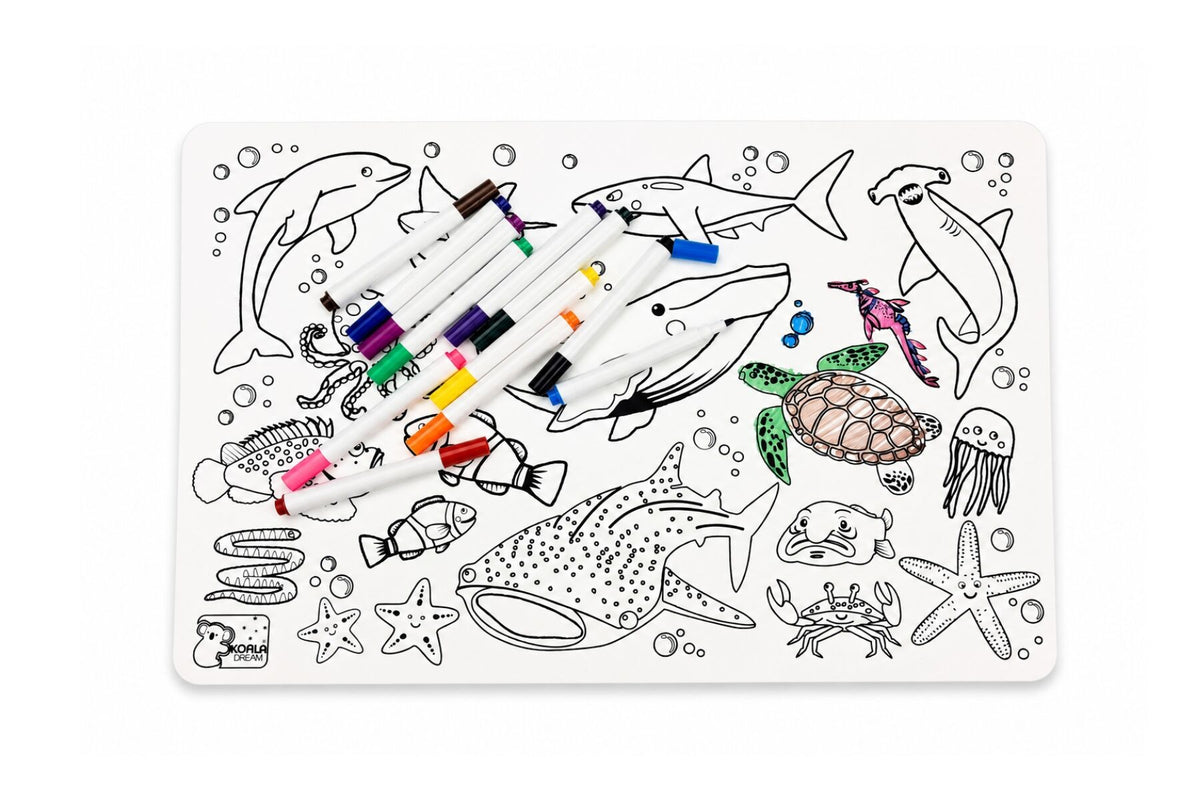 REUSABLE SILICONE DRAWING MAT AUSSIE SEA ANIMALS