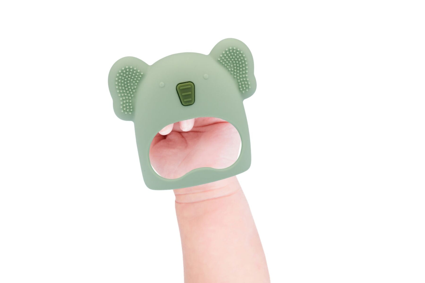 SILICONE KOALA TEETHING MITTEN - GREEN