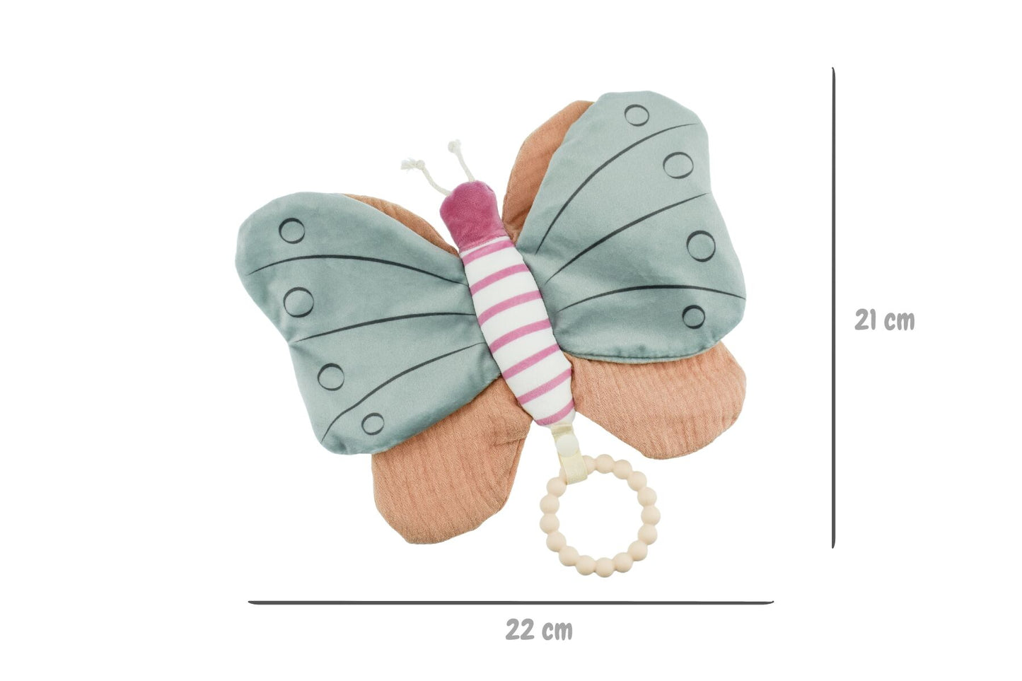 SNUGGLE PAL BELLA BUTTERFLY WITH SILICONE TEETHING RING