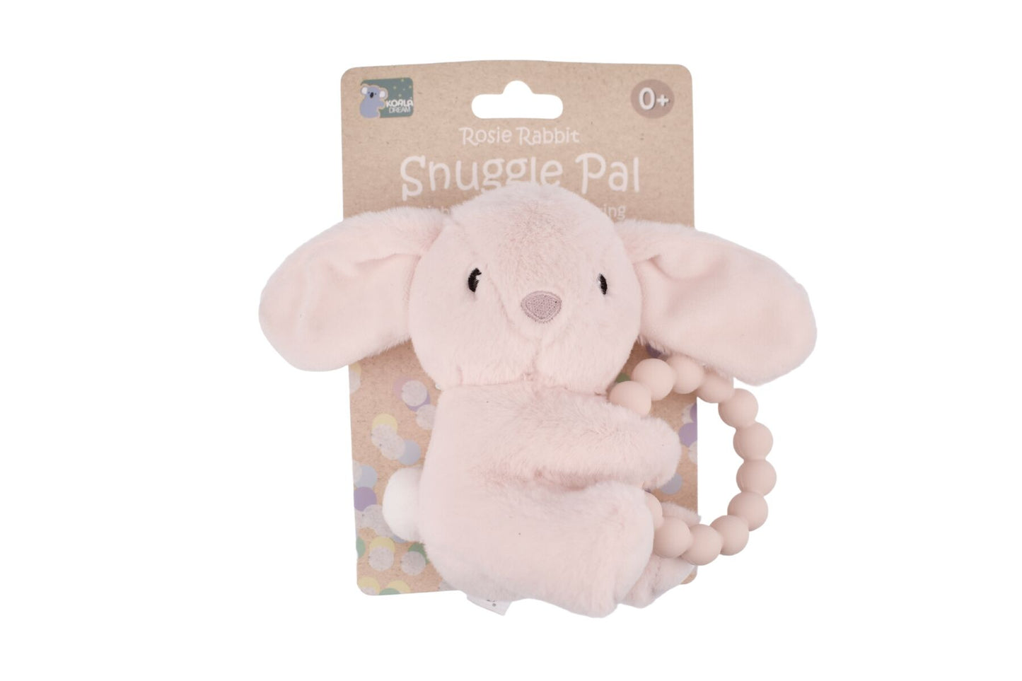 SNUGGLE PAL ROSIE RABBIT WITH SILICONE TEETHING RING