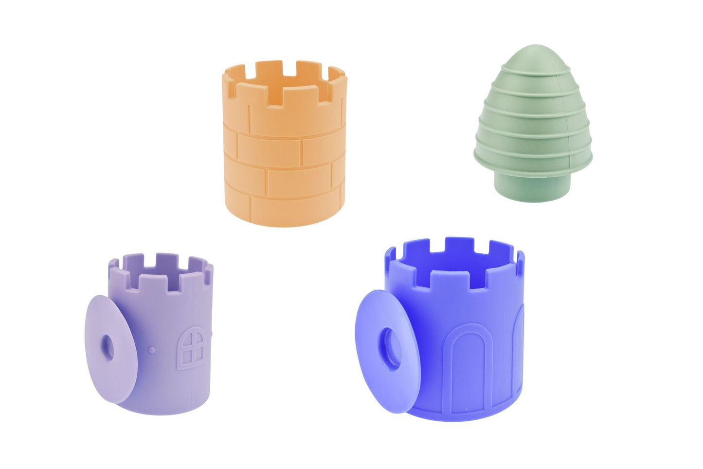 SILICONE CASTLE POUR & PLAY 4PC BATH SET
