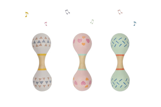 CALM & BREEZY MARACA RATTLE DOUBLE SET OF 3PCS