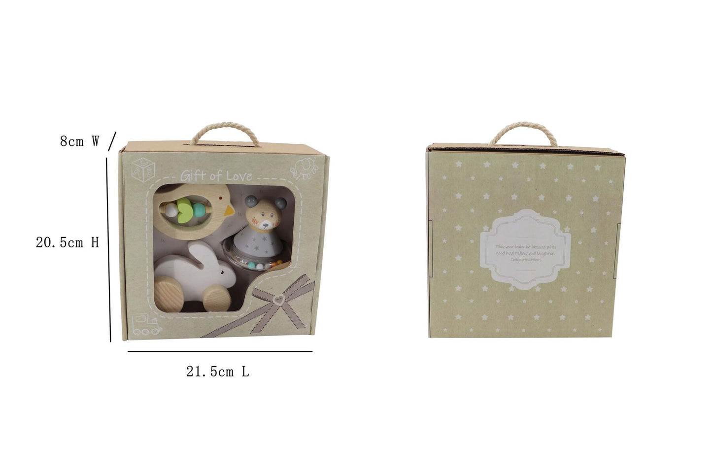 CALM & BREEZY BABY GIFT SET BUNNY BIRD BEAR 3PCS