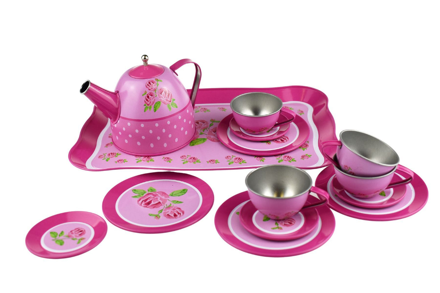 ROSE TIN TEA SET 15PCS