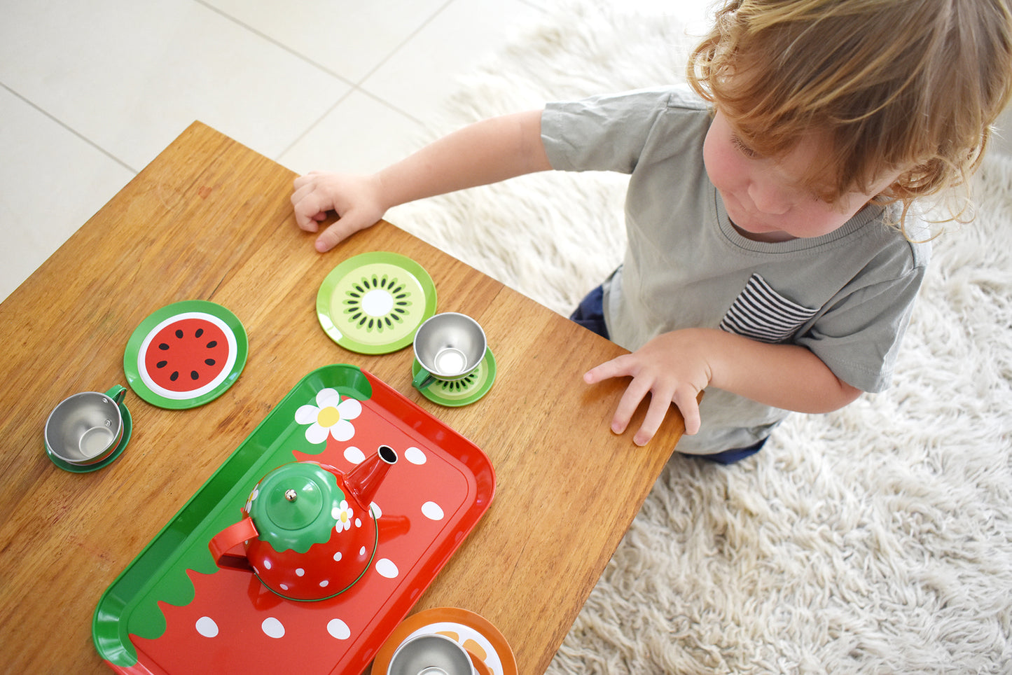 FRUIT TIN TEA SET 15PCS