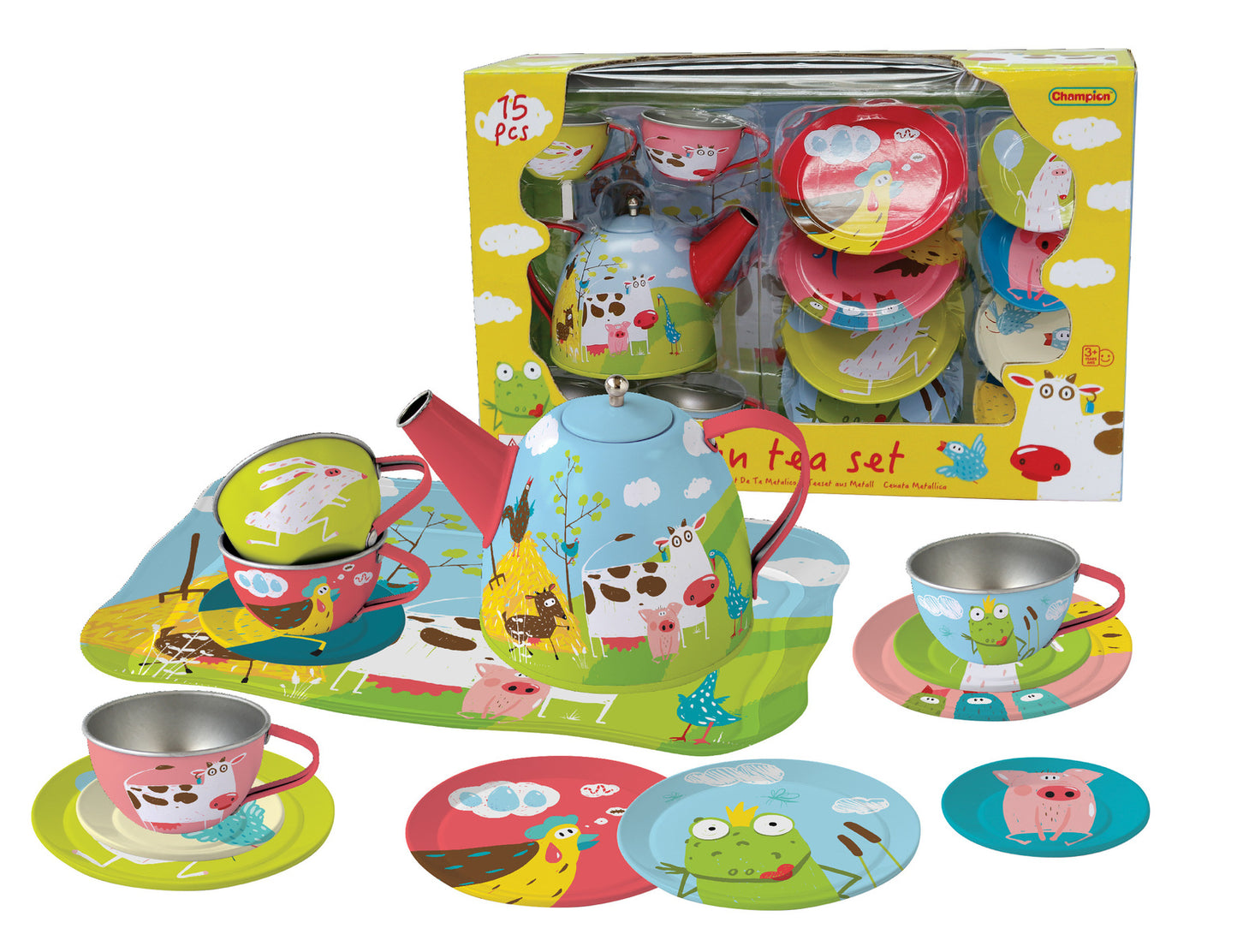 FARM TIN TEA SET 15PCS