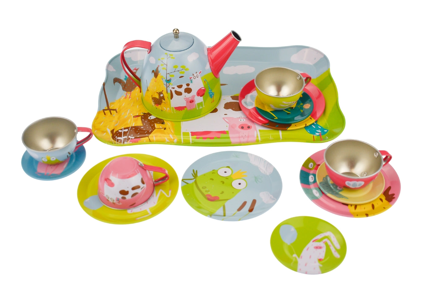 FARM TIN TEA SET 15PCS