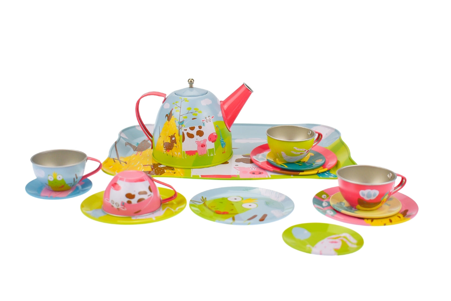 FARM TIN TEA SET 15PCS