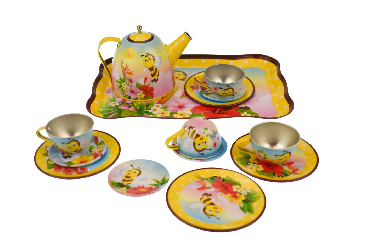 BEE TIN TEA SET 15PCS