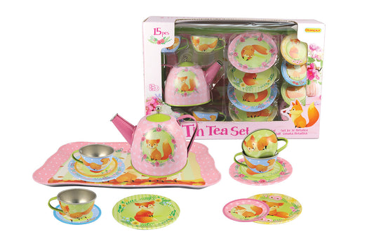 WOODLAND FOX TIN TEA SET 15PCS