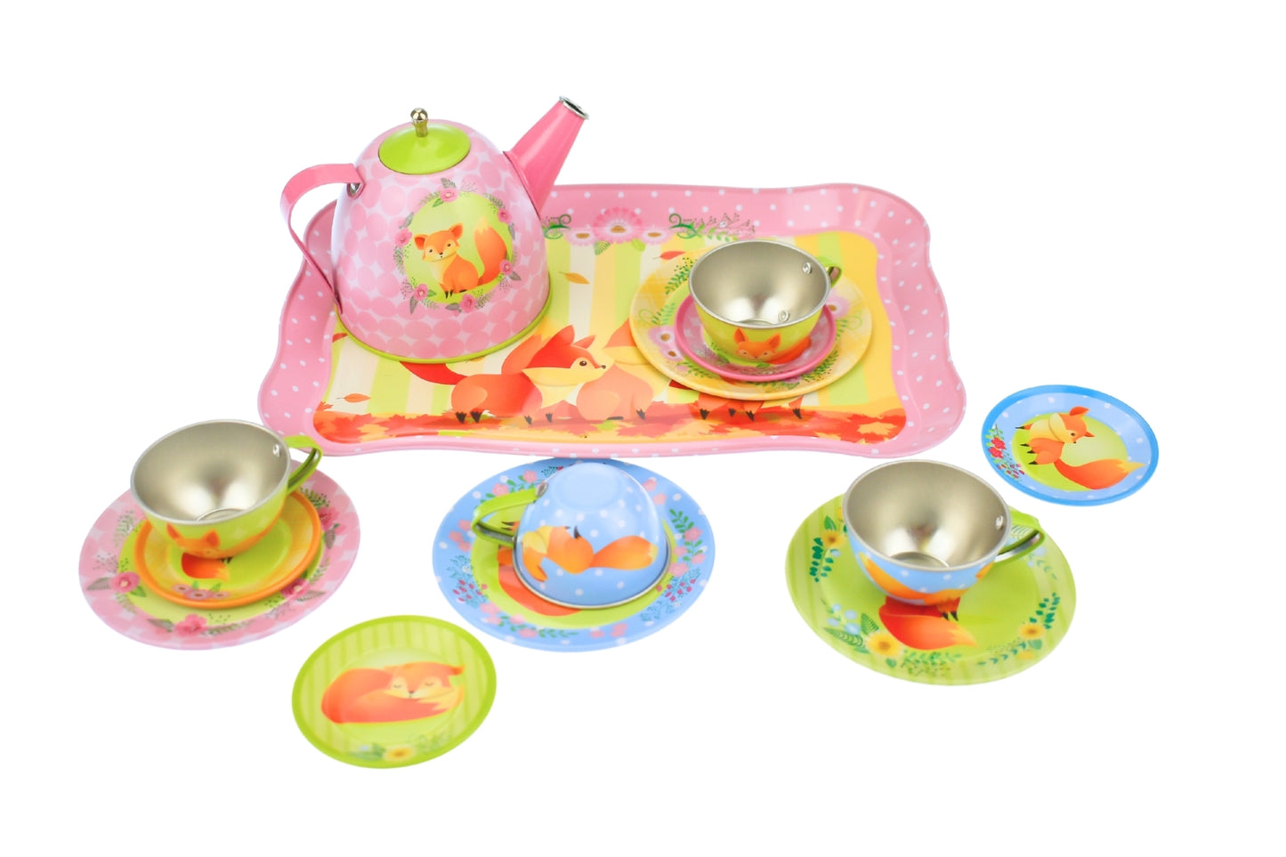 WOODLAND FOX TIN TEA SET 15PCS