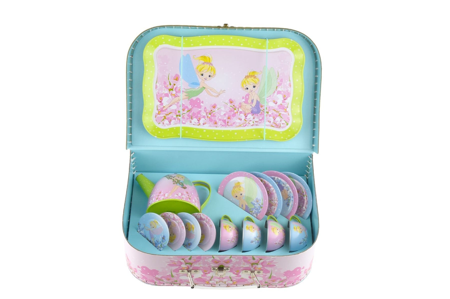 FAIRY TIN TEA SET IN SUITCASE