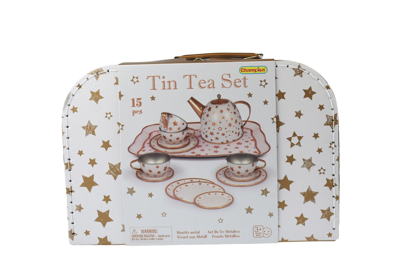 GOLD STAR TIN TEA SET IN SUITCASE