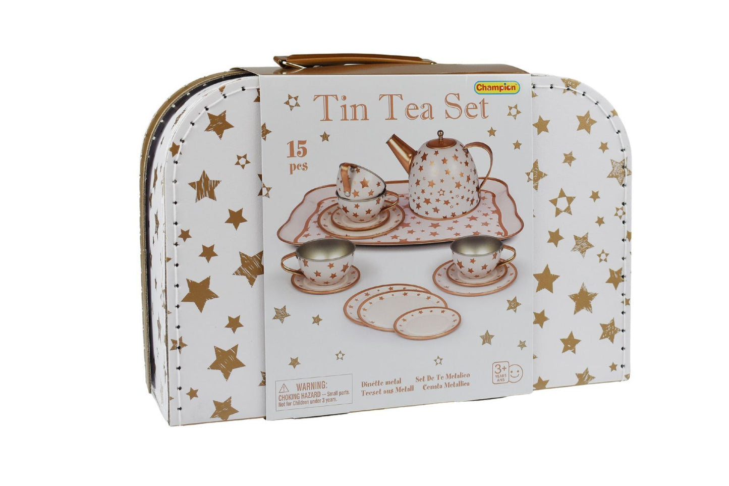 GOLD STAR TIN TEA SET IN SUITCASE